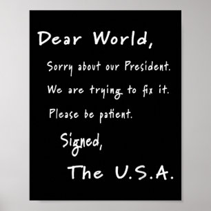 Poster Caro mundial - Carta De Desculpas Dos Eua Anti-Tru