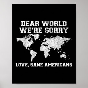 Poster Caro Mundo Lamentamos Desculpar Engraçado