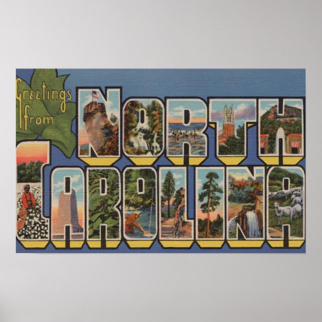 Pôster Carolina do Norte (Capital do Estado/Flor) (Frente)
