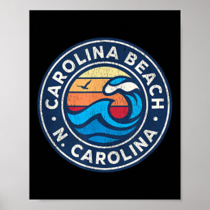 Poster Carolina do Norte Carolina Nc Vintage Náutica