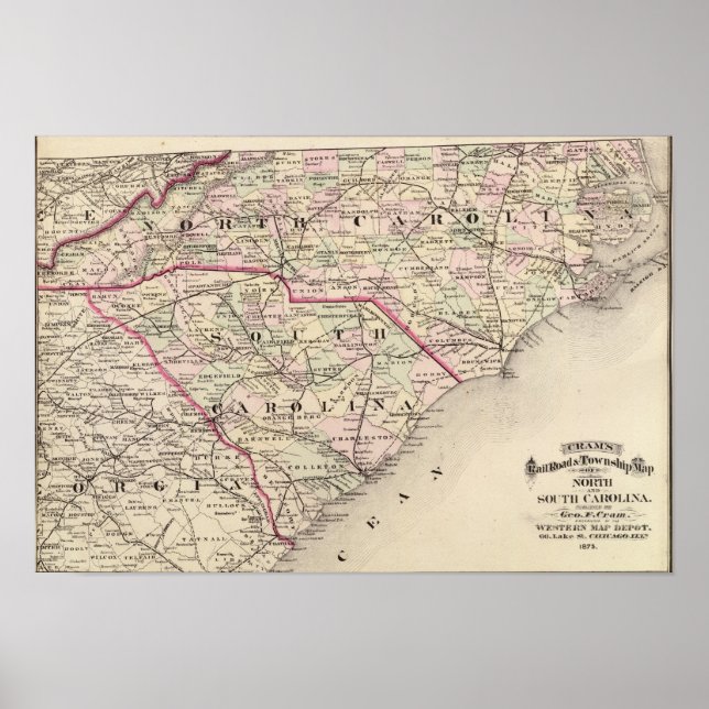 Pôster Carolina do Norte e do Sul 4 (Frente)