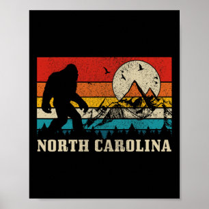 Poster Carolina do Norte Pé Grande Vintage Montanhas Cami