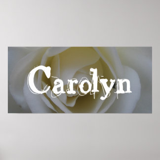 Pôster Carolyn White Rose Bedroom Door Banner