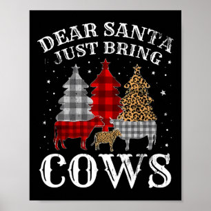 Poster Caros Papais noeis Tragam Vacas Xadrez de Natal