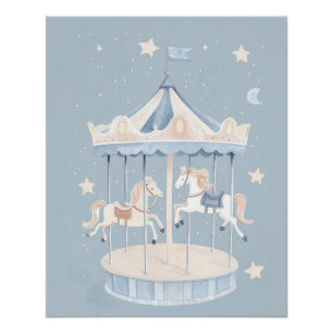 Pôster Carousel Nursery Wall Art, Cute Kids Room Impressã