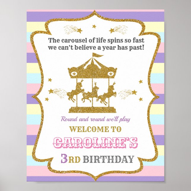 Poster Carousel - sinal de boas-vindas a Girl circus post (Frente)