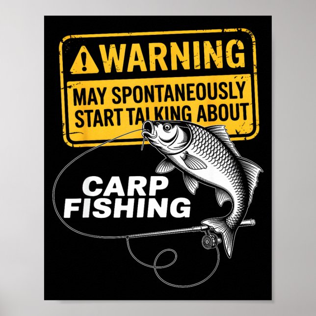 Poster Carp Fishing Design For Men Funny Catfish And Carp (Frente)