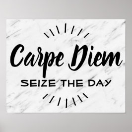 Poster Carpe Diem Motivational Cote Dizendo Mármore Moder