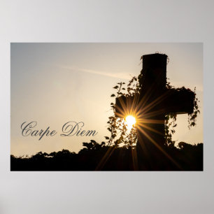 Poster Carpe Diem personalizável com raios solares