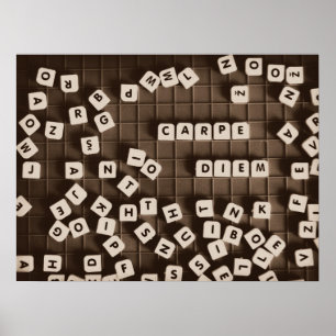 Poster Carpe Diem Scrambled Letter Tiles