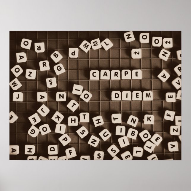 Poster Carpe Diem Scrambled Letter Tiles (Frente)