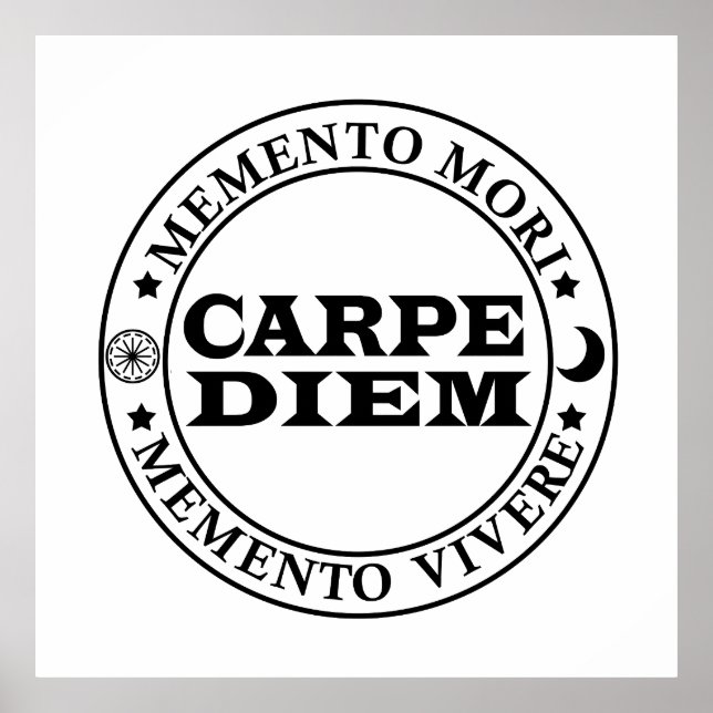 Poster Carpe diem Seize o dia Mmenro mori (Frente)