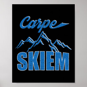 Poster Carpe Skiem Camisa Engraçada De Inverno Snowboard