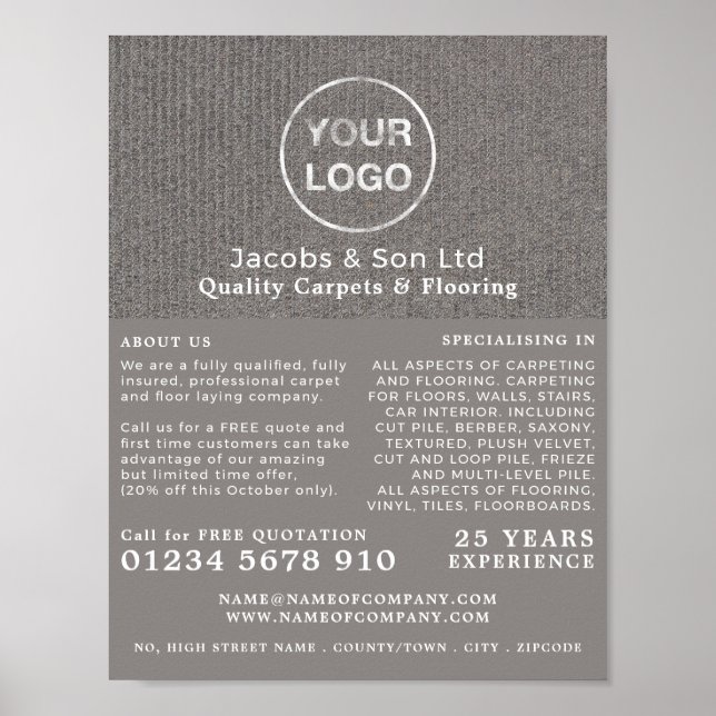 Poster Carpete De cinza, Camada De Carpete, Publicidade F (Frente)