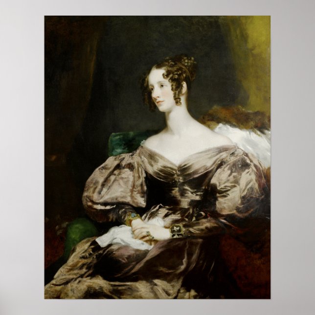 Poster Carpinteiro - Retrato de Harriet Condessa Howe (Frente)