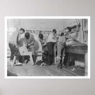 Pôster Carpinteiros Eskimo em Alaska 1904
