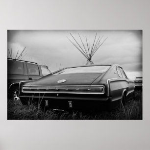 Pôster Carregador de 1966 Dodge (B/W)