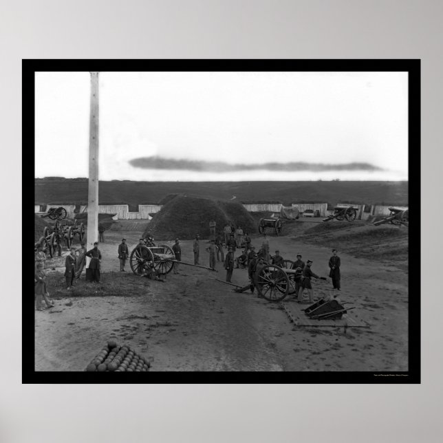 Pôster Carregando canhão no Forte C. F. Smith 1865 (Frente)