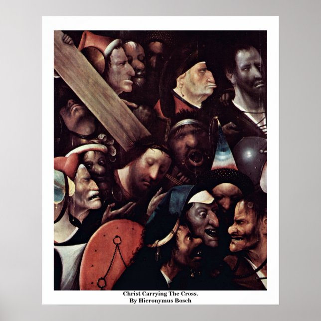 Poster Carregando cristo A Cruz. Por Hieronymus Bosch (Frente)