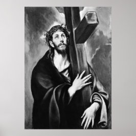 Poster Carregando cristo Cruz (Preto e Branco)