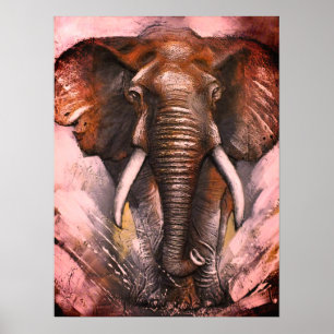 Poster Carregando elefante - vendo vermelho