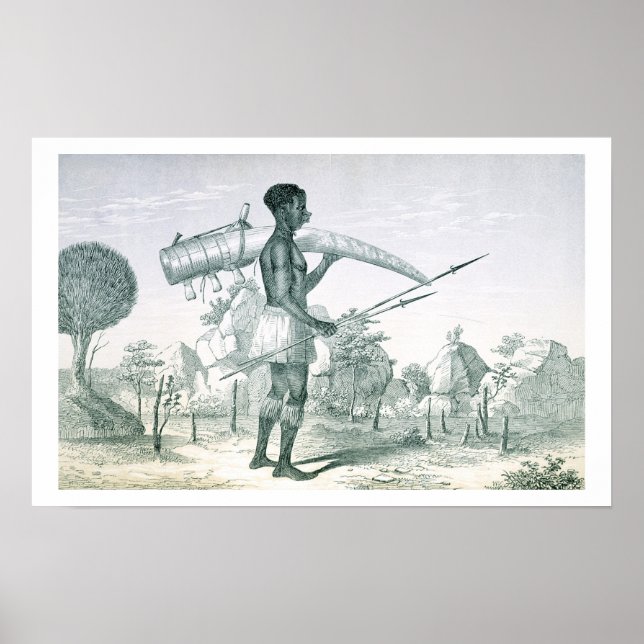 Poster Carregando nativo de elefante de marfim decorado,  (Frente)