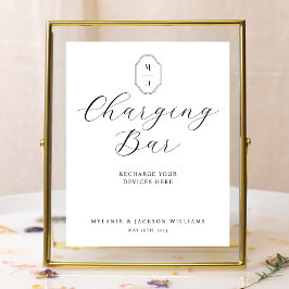 Poster Carregando script e monograma mínimo Elegante do B