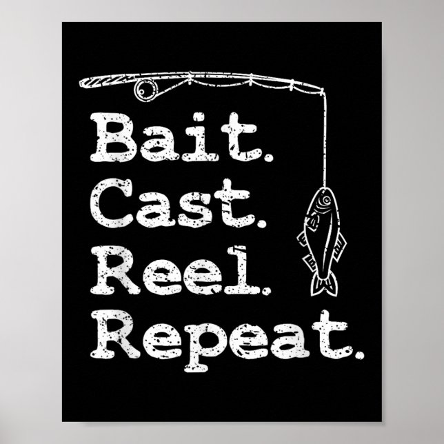 Poster Carretel de Arremesso de Isca Repetir Pesca  (Frente)