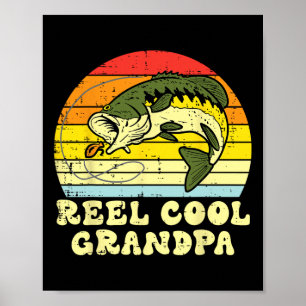 Poster Carretel de Pesca Avô Legal B Peixe Retro Avô