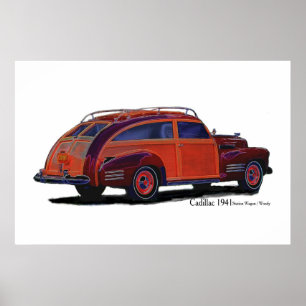 Pôster Carrinha 1941 do cadillac/arborizado