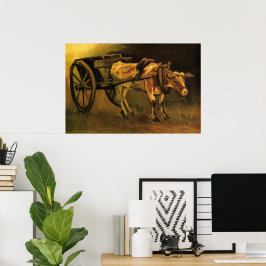 Poster Carrinho com Ox Vermelho e Branco por Vincent van