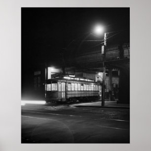 Pôster Carrinho de Compras à Noite, 1943. Foto Antiga