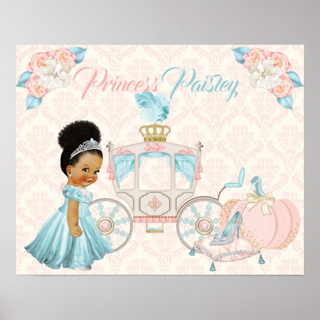 Poster Carrinho de Conto de Fadas Princesa Berçário Perso (Frente)