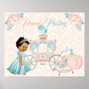Poster Carrinho de Conto de Fadas Princesa Berçário Perso