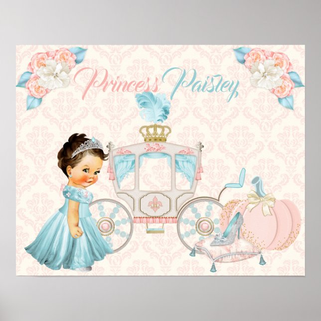 Poster Carrinho de Conto de Fadas Princesa Berçário Perso (Frente)