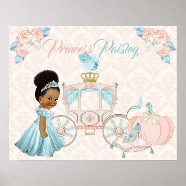 Poster Carrinho de Conto de Fadas Princesa Berçário Perso (Frente)
