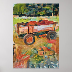Poster carrinho de estrume de vida rural, A.I. foto melho
