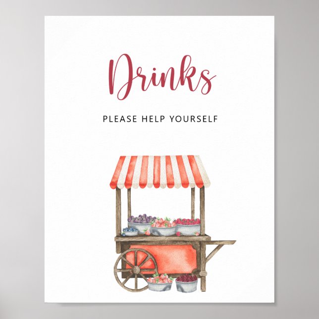Poster Carrinho de frutas - Bebidas à vontade  Cartaz (Frente)
