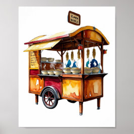 Poster Carrinho de ramen vintage