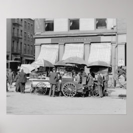 Poster Carrinhos de Lanches da Cidade de Nova York, 1906.