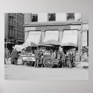 Poster Carrinhos de Lanches da Cidade de Nova York, 1906.