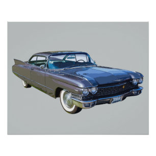 Pôster Carro 1960 luxuoso clássico do cadillac