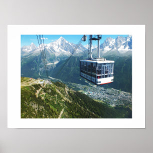 Pôster Carro a cabo sobre Chamonix