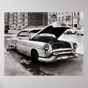 Poster Carro Abandonado, 1964. Foto Antiga