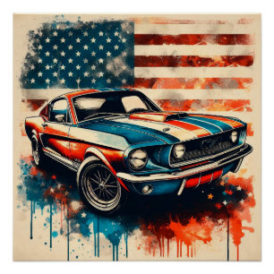 Pôster carro americano