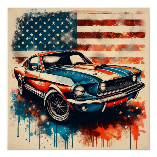 Pôster carro americano (Frente)