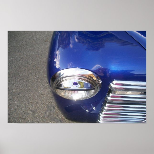 Pôster Carro Clássico Azul (Frente)