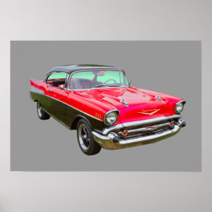 Pôster Carro Clássico Chevrolet Bel Air 1957