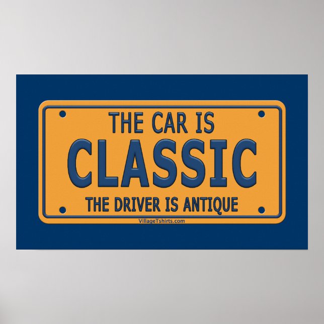 Poster Carro Clássico de Controlador Antiquado (Frente)