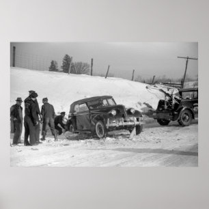 Poster Carro clássico Destruição, 1940